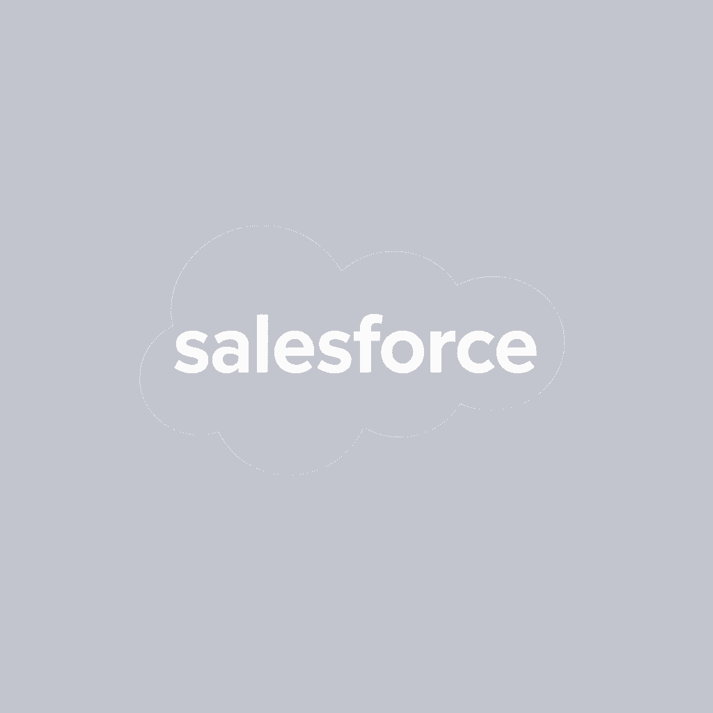 Salesforce logo, corporate brand, white on transparent